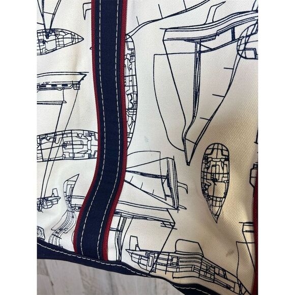 Vintage LL Bean Boat and Tote Bag Nautical‎ Sailing Design cream large - Picture 7 of 12